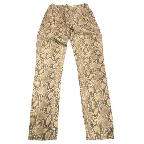 Frame Le High Python Print Ankle Crop Coated Skinny Jeans Size 26 NWT - Picture 3 of 8